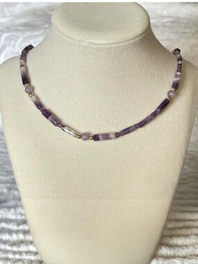 Single-Strand Purple Amethyst Beaded Necklace – 30”
